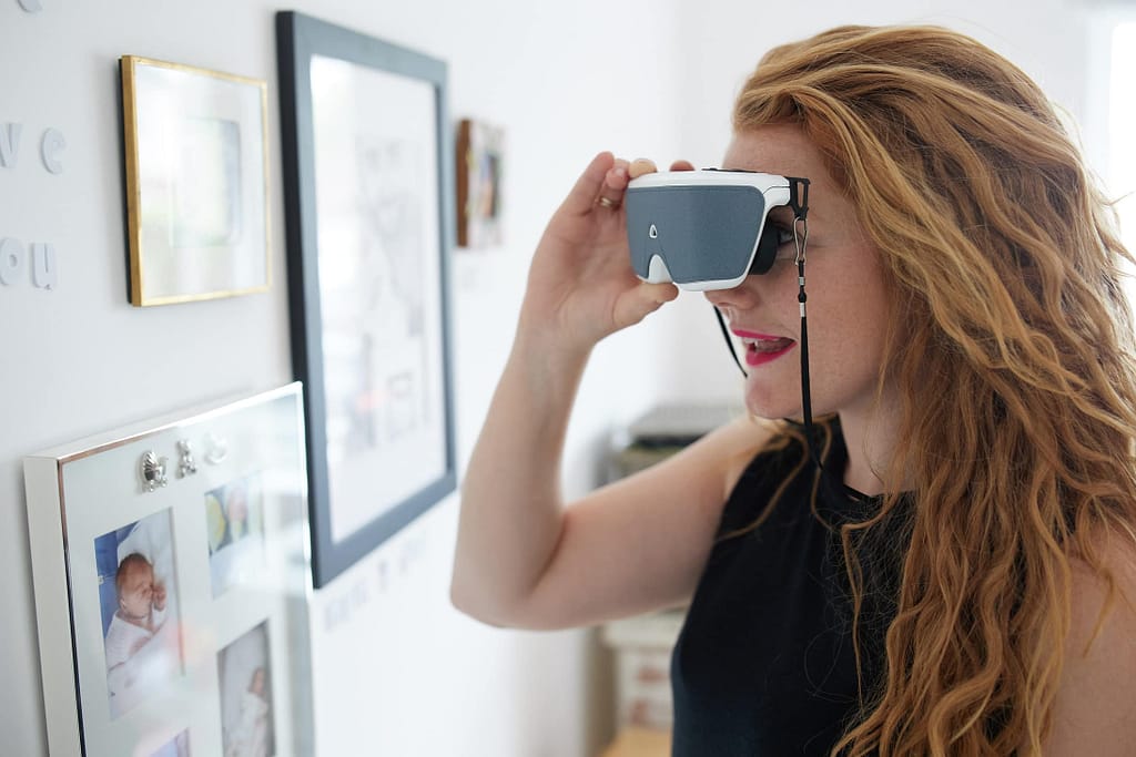 Kayley wears OXSIGHT smart glasses in PR launch for eyewear brand