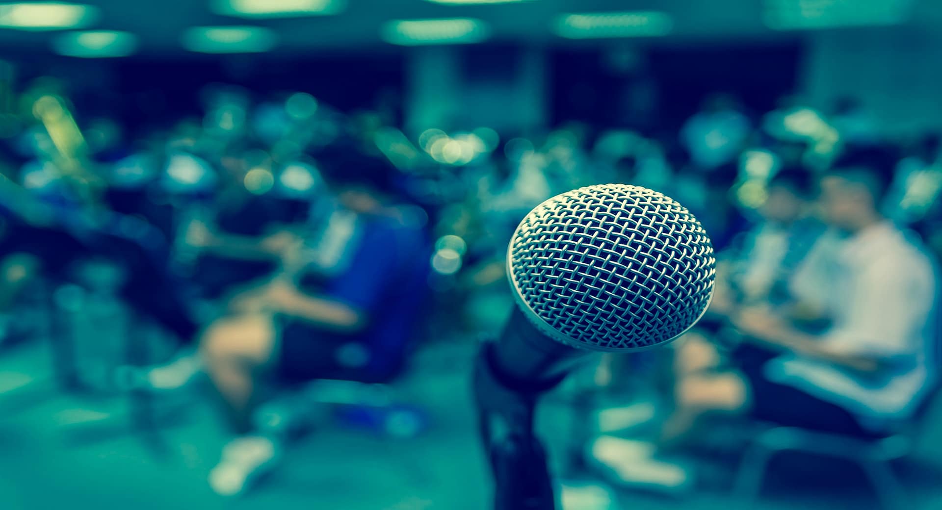 Microphone in a studio
