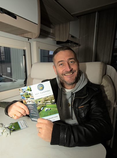 Actor Will Mellor checks out Tillie the luxury motorhome