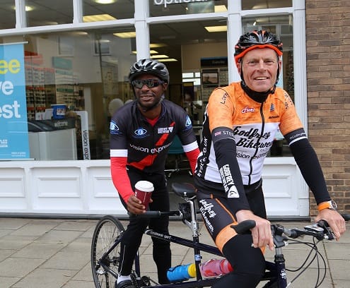 Charity cycle ambassadors Bryan Steel and Darren Harris